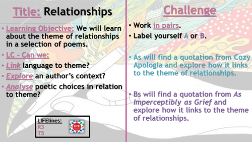 WJEC Relationships Poetry Recap