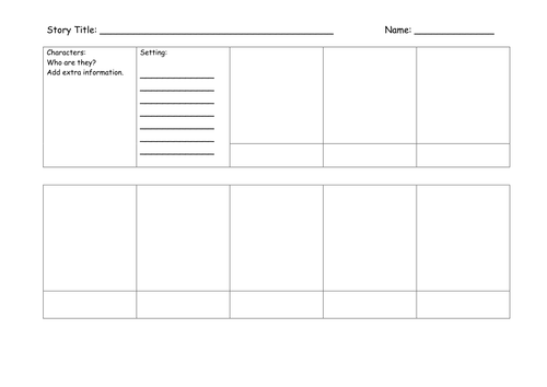 Comic strip used for story planning. KS1 or KS2