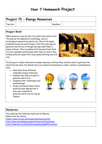Physics Homework Projects - Year 7