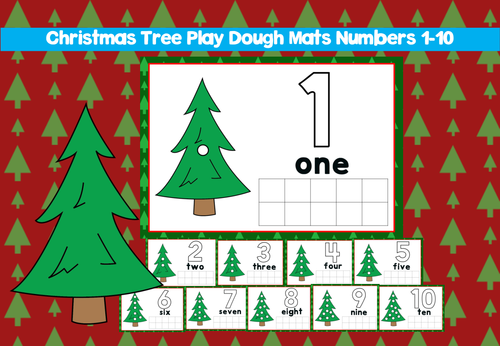 Christmas tree play dough mats numbers 1-10 | Teaching Resources