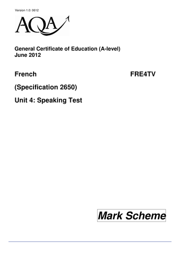 aqa french a level essay mark scheme
