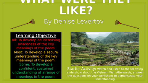 What Were They Like? Denise Levertov - Vietnam War Poem