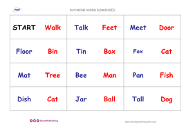 Rhyming Words Dominoes Teaching Resources