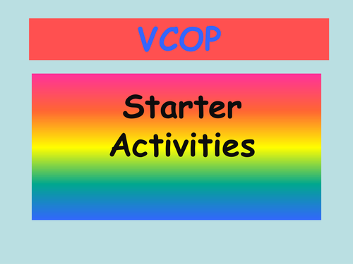 99 VCOP Starters for English/Literacy Vocabulary, Connectives, Openers ...