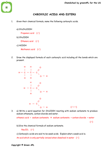 ChemSchool: Carboxylic acids and esters