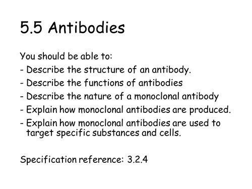 New AQA AS Biology 5.5 Antibodies