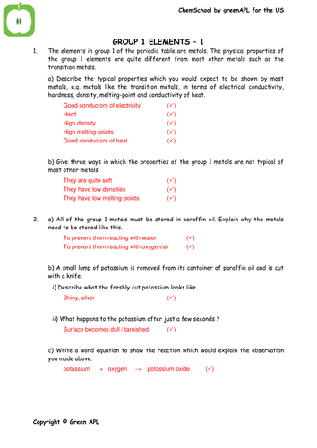 ChemSchool: Group 1 elements