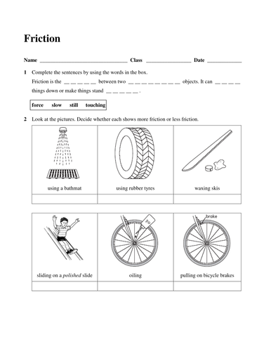 friction homework year 3