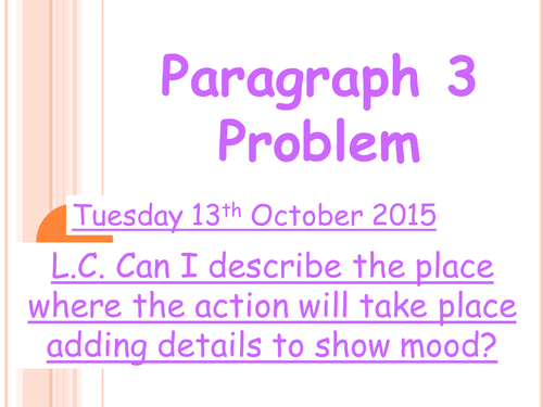 Problem paragraph PowerPoint