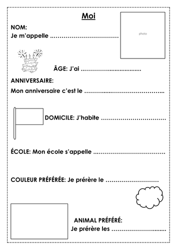 French Basics - KS2 Pupil self-assessment profile cards -  intermediate