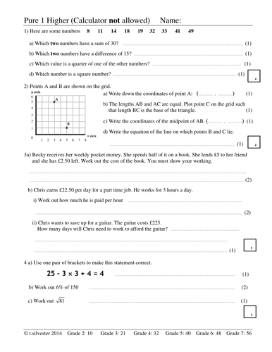 Maths 12 Foundation and Higher Number and Algebra homework / revision ...