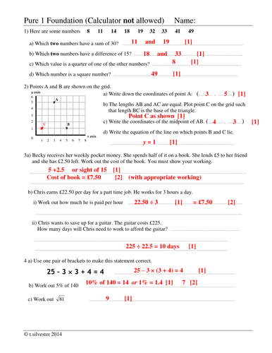 Maths 12 Foundation and Higher Number and Algebra homework / revision papers for 14 to 16 years olds