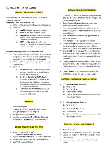 Steps for Success for applying mathematical methods