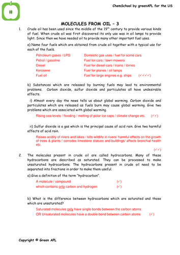 ChemSchool: Fuels from crude oil
