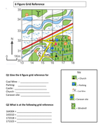 6 figure grid reference worksheet teaching resources