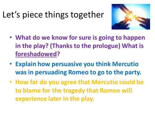 Romeo and Juliet new specification 9-1 Act 1 scene 4 updated