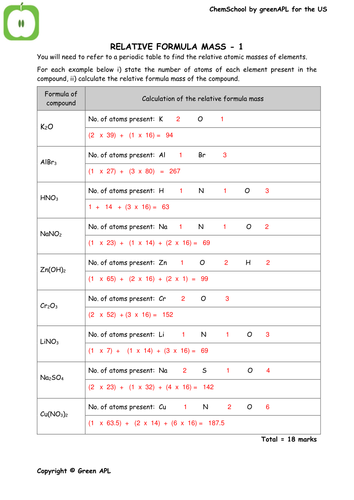 Relative Formula Mass