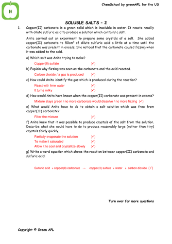 ChemSchool: Soluble salts