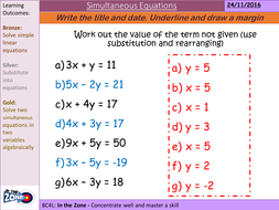 Simultaneous Equations By Katierosew Teaching Resources