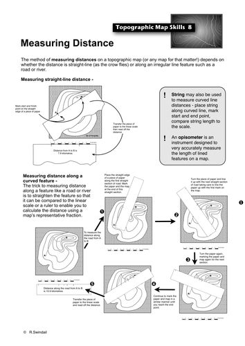 Topographic Map Skills 8 - Measuring distance