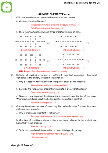 ChemSchool: Alkane molecules