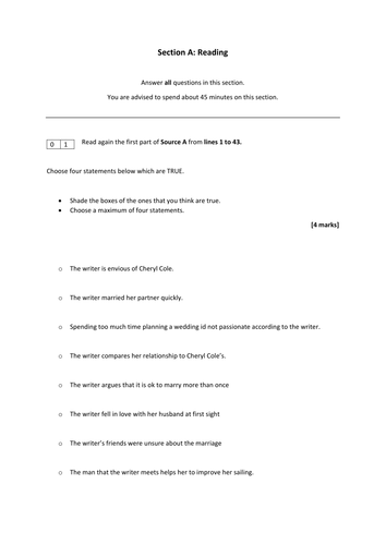 AQA new specification 9-1 English Language paper 2 sample assessment perfect for  mock exams