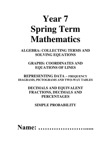 Mathematics ages 11 to 14 worksheets Compilation 2