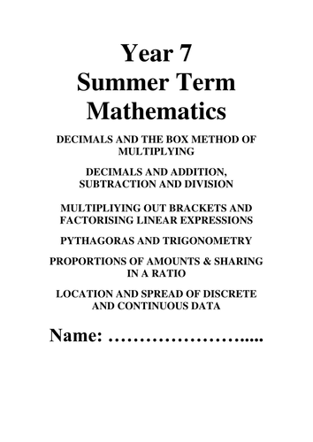 Mathematics ages 11 to 14 worksheets Compilation 3