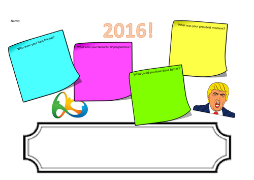 New Year resource, ideal for form time. Self review of 2016 and goal-setting for 2017.