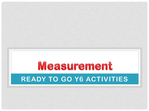 Measure: Ready-to-go Starter/Revision Activities (Y5/6)