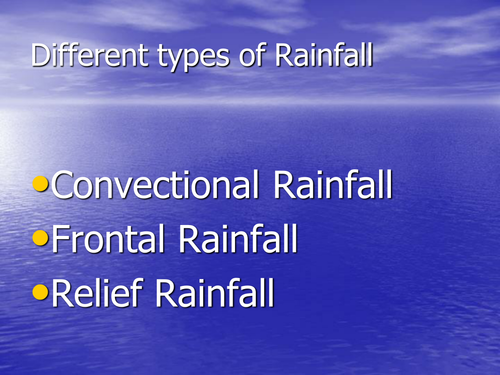 Thre Different Types of Rainfall | Teaching Resources