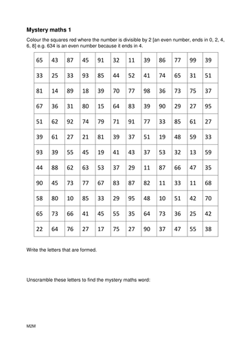 Mystery Maths puzzles