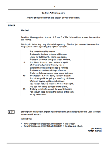 AQA English Literature Paper 1 - Macbeth - Revision How to Respond to Sns-Brigh10