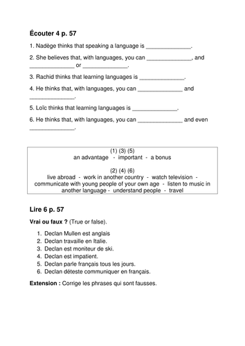Le monde est un village - Studio 3 Vert Module 3 Unit 2 | Teaching ...