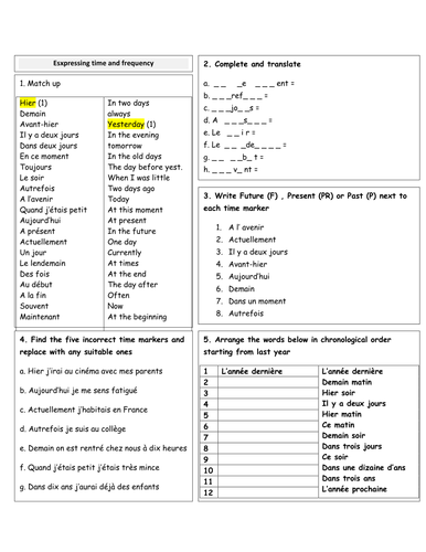 18 French GCSE  revision quickies