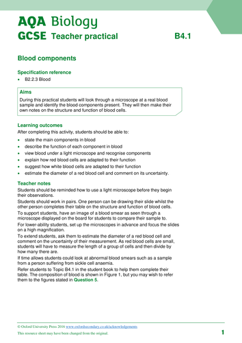NEW AQA 9 -1 TRILOGY BIOLOGY - UNIT 2 - ORGANISATION | Teaching Resources