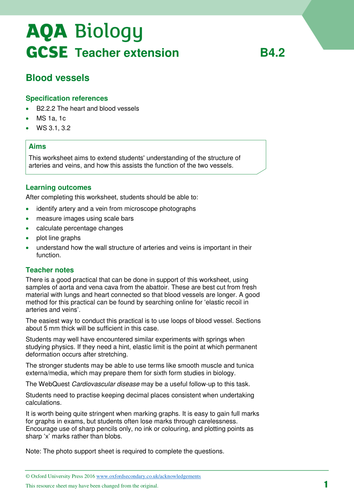 NEW AQA 9 -1 TRILOGY BIOLOGY - UNIT 2 - ORGANISATION | Teaching Resources