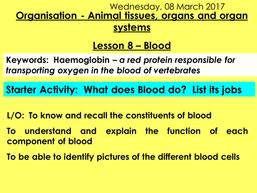 NEW AQA 9 -1 TRILOGY BIOLOGY - UNIT 2 - ORGANISATION | Teaching Resources