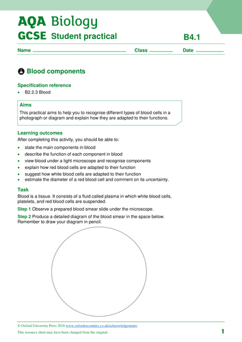 NEW AQA 9 -1 TRILOGY BIOLOGY - UNIT 2 - ORGANISATION | Teaching Resources
