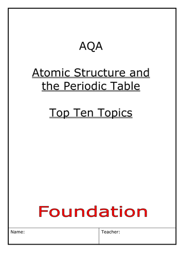 AQA GCSE Chemistry Atomic Structure and Periodic Table | Teaching Resources