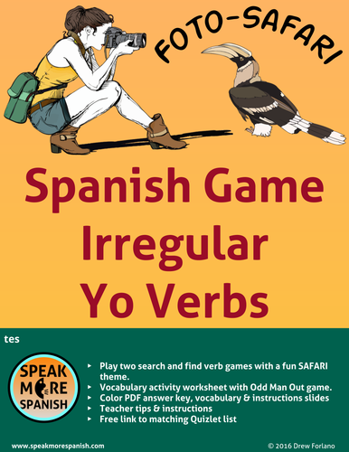 Spanish Verb Game * Irregular Present Yo Verbs * Verbos irregulares en Español en la forma de YO