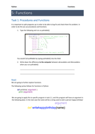 Procedures and functions practical for GCSE Computer Science using ...