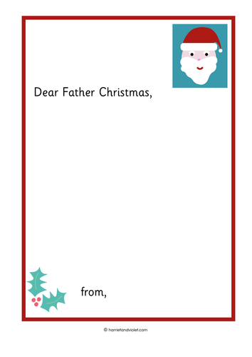 Father Christmas / Santa letter templates - plain, half lined and fully ...