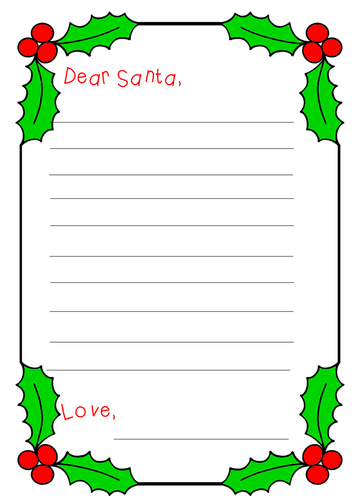 Letters to Santa and Word Bank | Teaching Resources