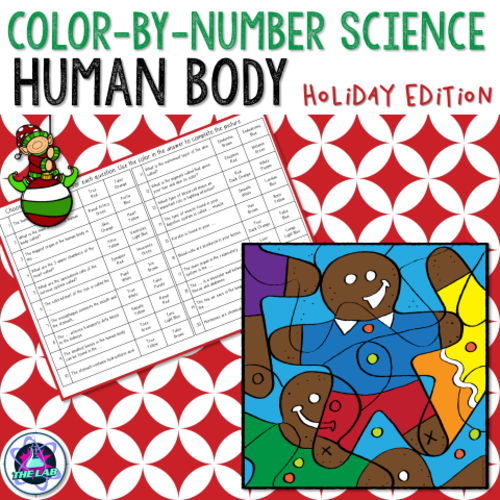 Holiday Themed Human Body Color-by-Number Activity