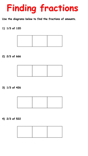 Finding Fractions using the Singapore Bar