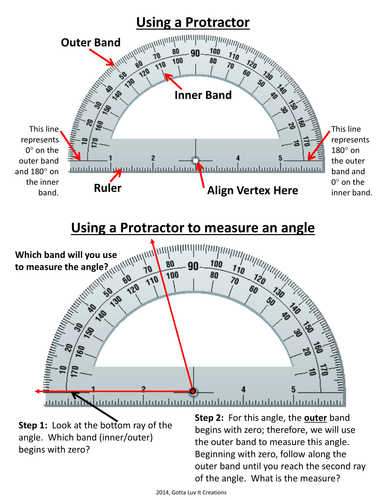 Using A Protractor Guiding Worksheet Teaching Resources