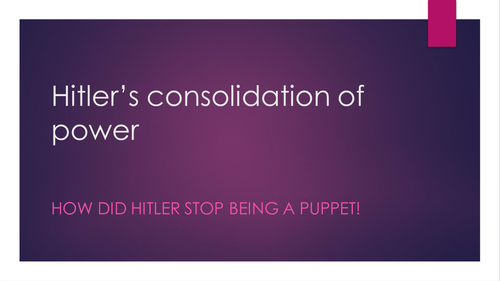 Hitler Consolidation of power