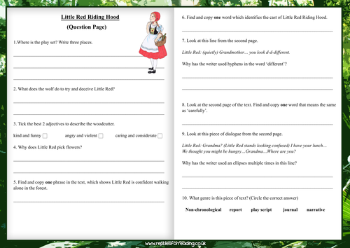 little-red-riding-hood-play-script-extract-with-a-variety-of-comprehension-questions-ks2