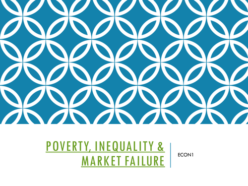 Poverty, Inequality and Market Failure